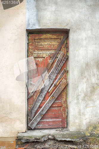 Image of abandoned grunge cracked stucco wall