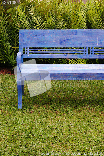 Image of Blue bench