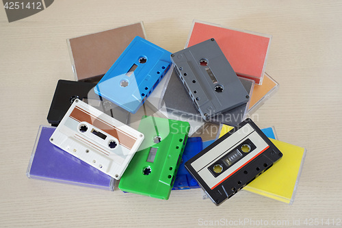 Image of Retro audio tapes on the table