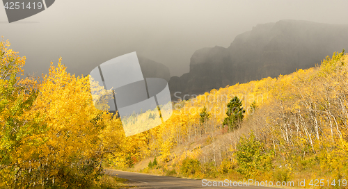 Image of Fall Color Autumn Foliage Route 3 Altyn Peak Thunderstorm