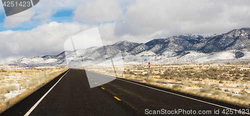 Image of Winter Landscape Panoramic Mount Augusta Range Central Nevada Hi