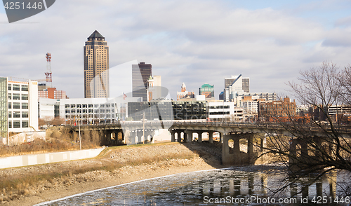 Image of Downtown Des Moines Iowa Midwest Big City