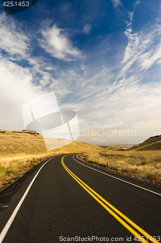 Image of Open Road Scenic Journey Two Lane Blacktop Highway