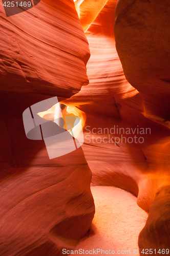 Image of Sunlight Beams Sandstone Rock Walls Antelope Slot Canyon Arizona