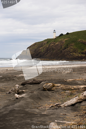 Image of Pacific Ocean West Coast Beach Driftwood North Head Lighthouse 