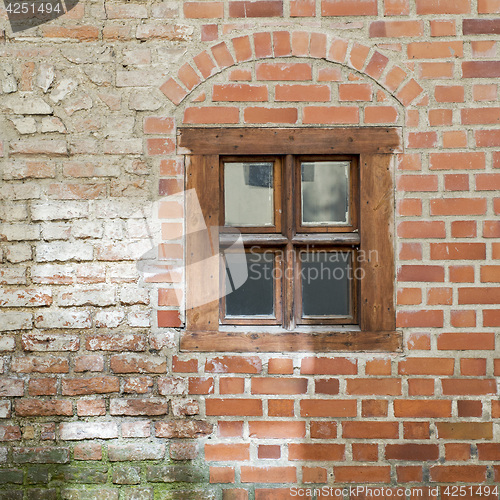 Image of Old cracked grunge wall and window
