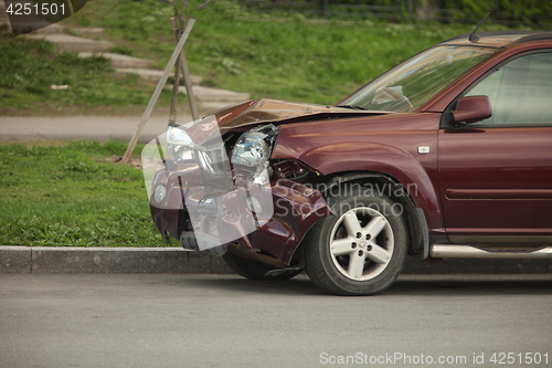 Image of  Car crash after a head-on collision