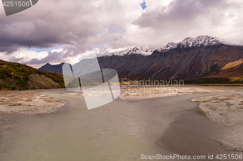 Image of Gulkana River Alaska Range Southestern Region Snow Capped Mounta