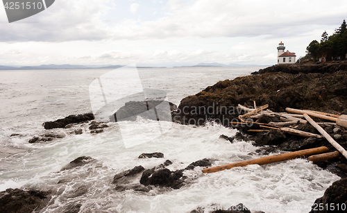 Image of Lime Kiln Point Lighthouse San Juan Islands Puget Sound Washingt