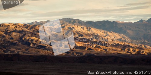 Image of Death Valley Badlands Panoramic View Sunset