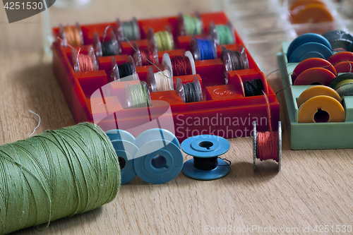 Image of  Thread and bobbin for sewing machine