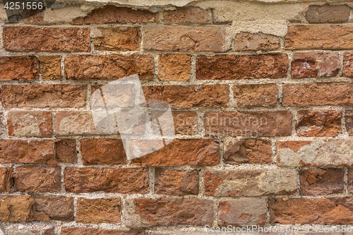 Image of Distressed Wall With Broken Bricks Texture