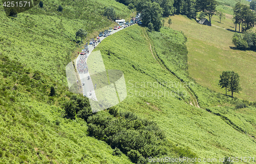 Image of The Peloton on Col d'Aspin - Tour de France 2015