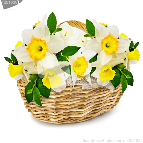 Image of flowers in the wicker basket