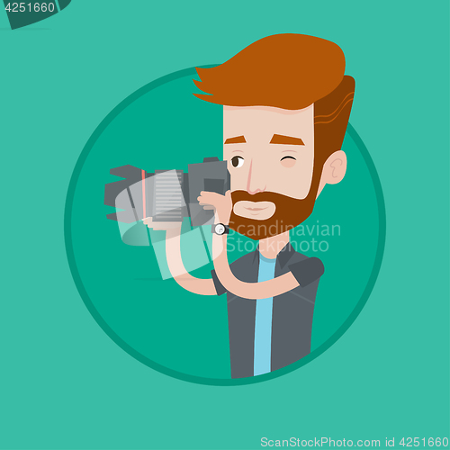 Image of Photographer taking photo vector illustration.