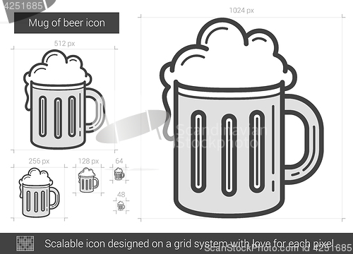 Image of Mug of beer line icon.