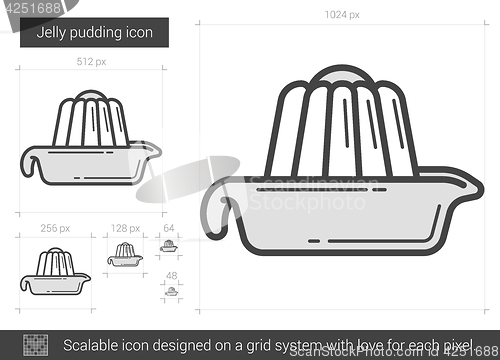 Image of Jelly pudding line icon.