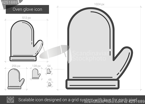 Image of Oven glove line icon.