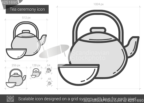 Image of Tea ceremony line icon.