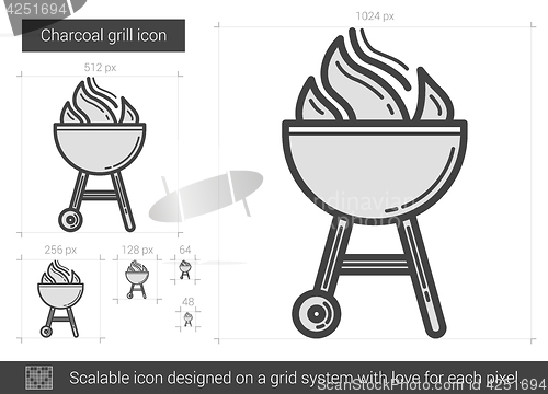 Image of Charcoal grill line icon.