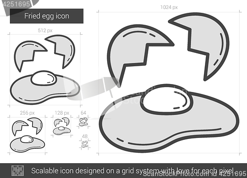 Image of Fried egg line icon.