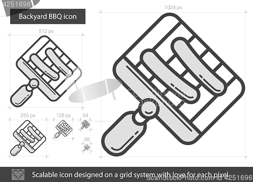 Image of Backyard BBQ line icon.