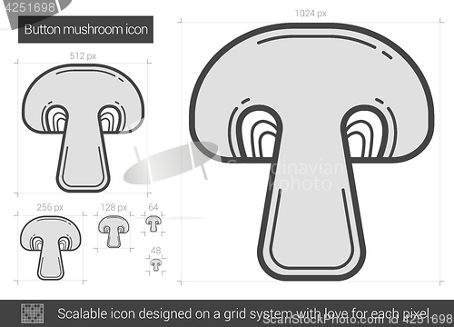 Image of Button mushroom line icon.
