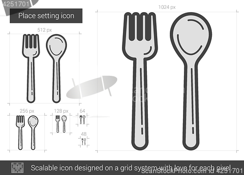 Image of Place setting line icon.