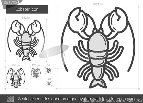 Image of Lobster line icon.