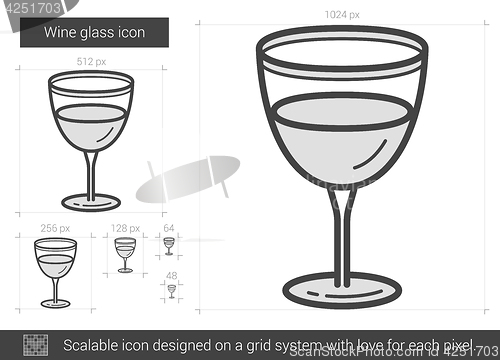 Image of Wine glass line icon.