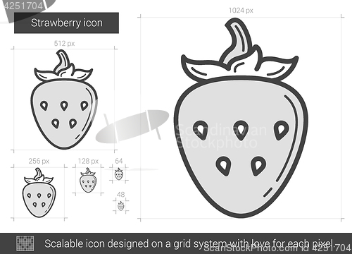 Image of Strawberry line icon.