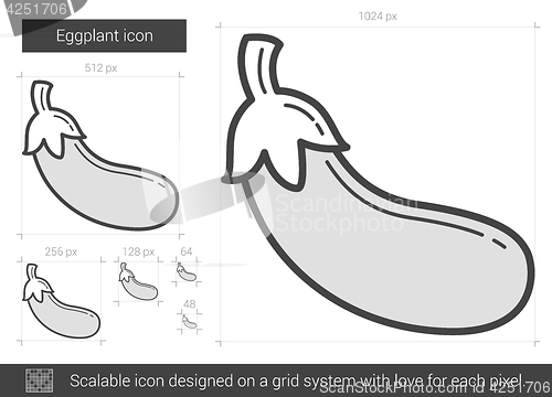 Image of Eggplant line icon.