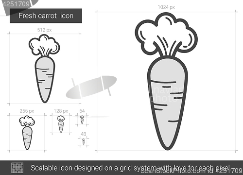 Image of Fresh carrot line icon.