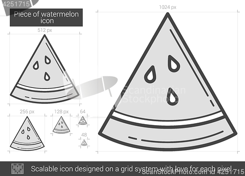 Image of Piece of watermelon line icon.