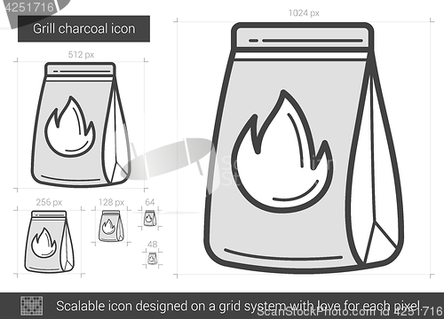 Image of Grill charcoal line icon.