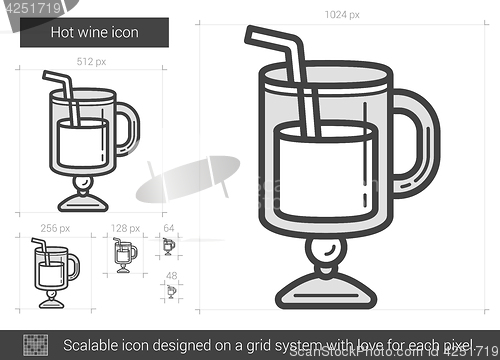 Image of Hot wine line icon.