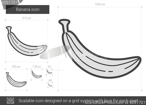 Image of Banana line icon.