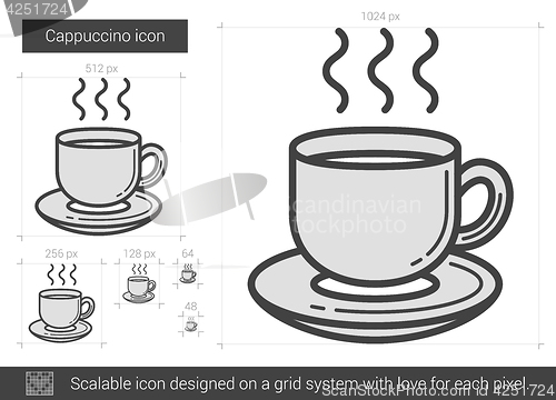 Image of Cappuccino line icon.