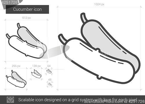 Image of Cucumber line icon.