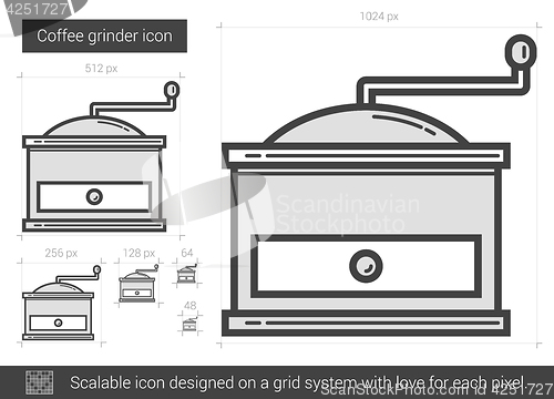 Image of Coffee grinder line icon.