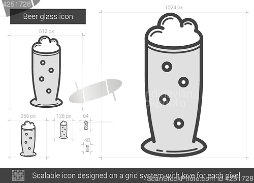 Image of Beer glass line icon.