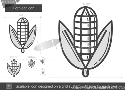 Image of Corn ear line icon.