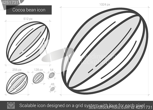 Image of Cocoa bean line icon.