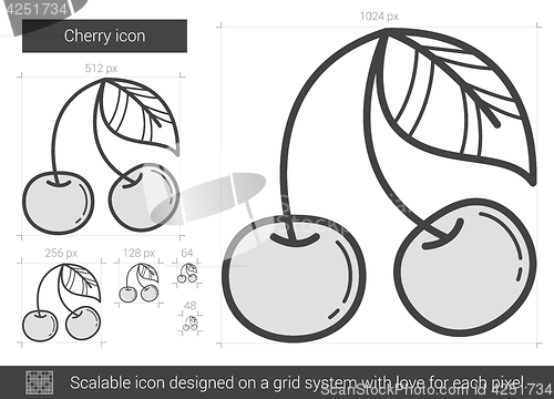Image of Cherry line icon.