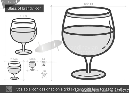 Image of Glass of brandy line icon.