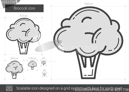 Image of Broccoli line icon.
