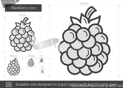 Image of Blackberry line icon.