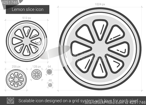 Image of Lemon slice line icon.