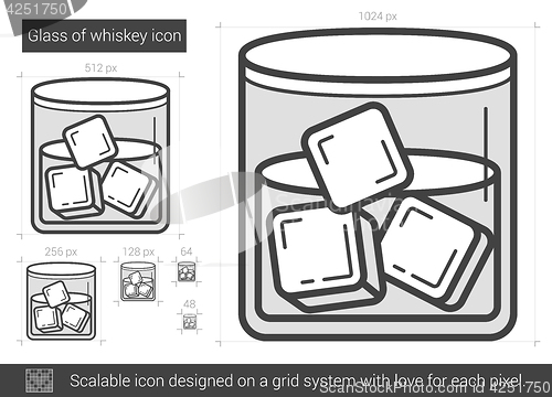 Image of Glass of whiskey line icon.