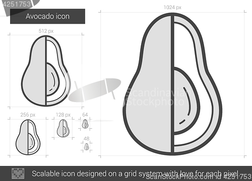 Image of Avocado line icon.